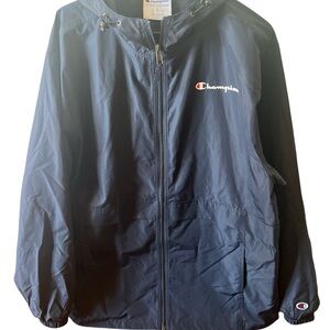 Champion Navy Windbreaker Jacket For Ladies or Men Sz L